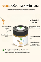 Organik Kenevir Balı 250 gr Doğal Rahatlama Ağrı Azaltma Uyku Düzenleyici