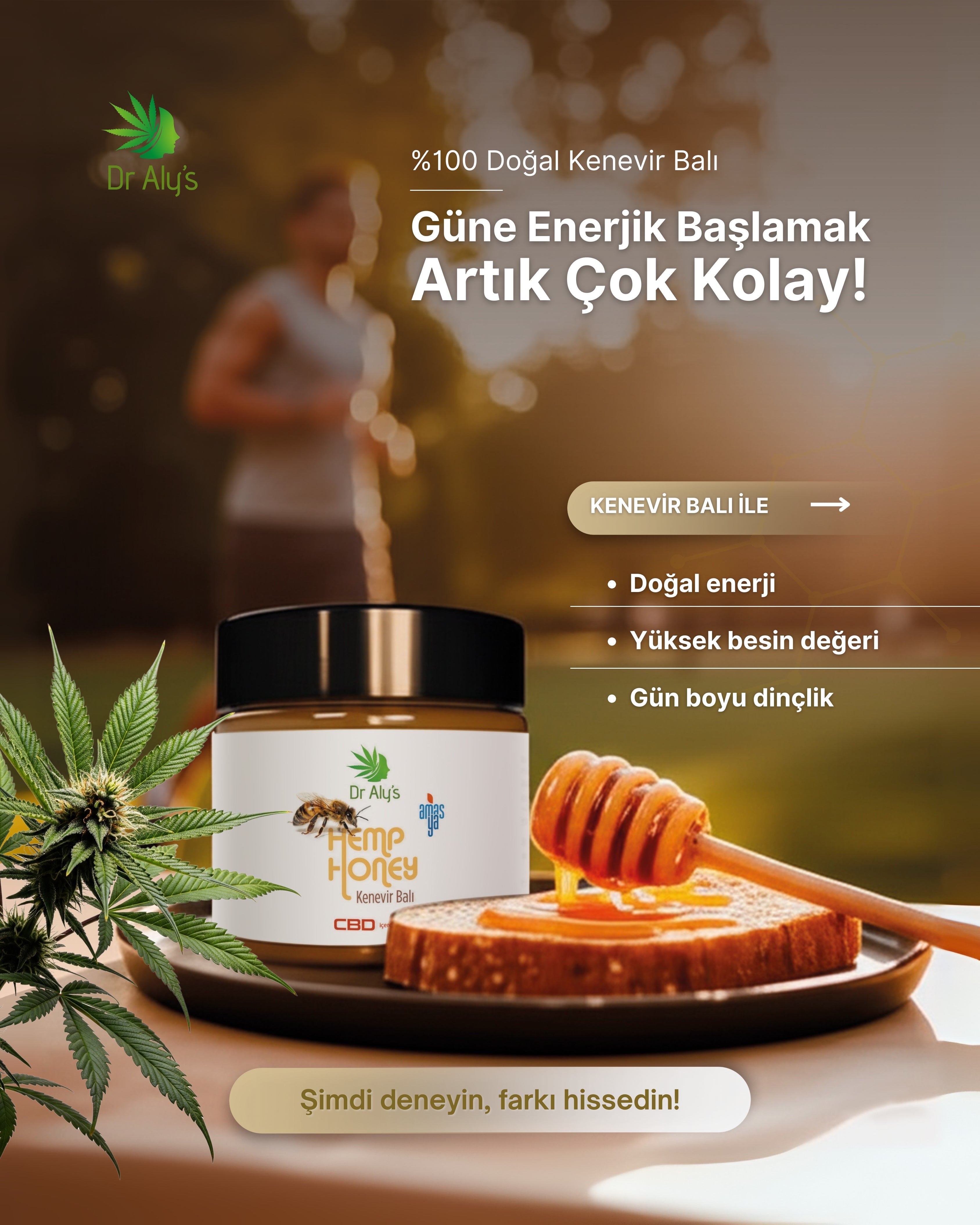 Organik Kenevir Balı 250 gr Uyku Düzenleyici Ağrı Giderici