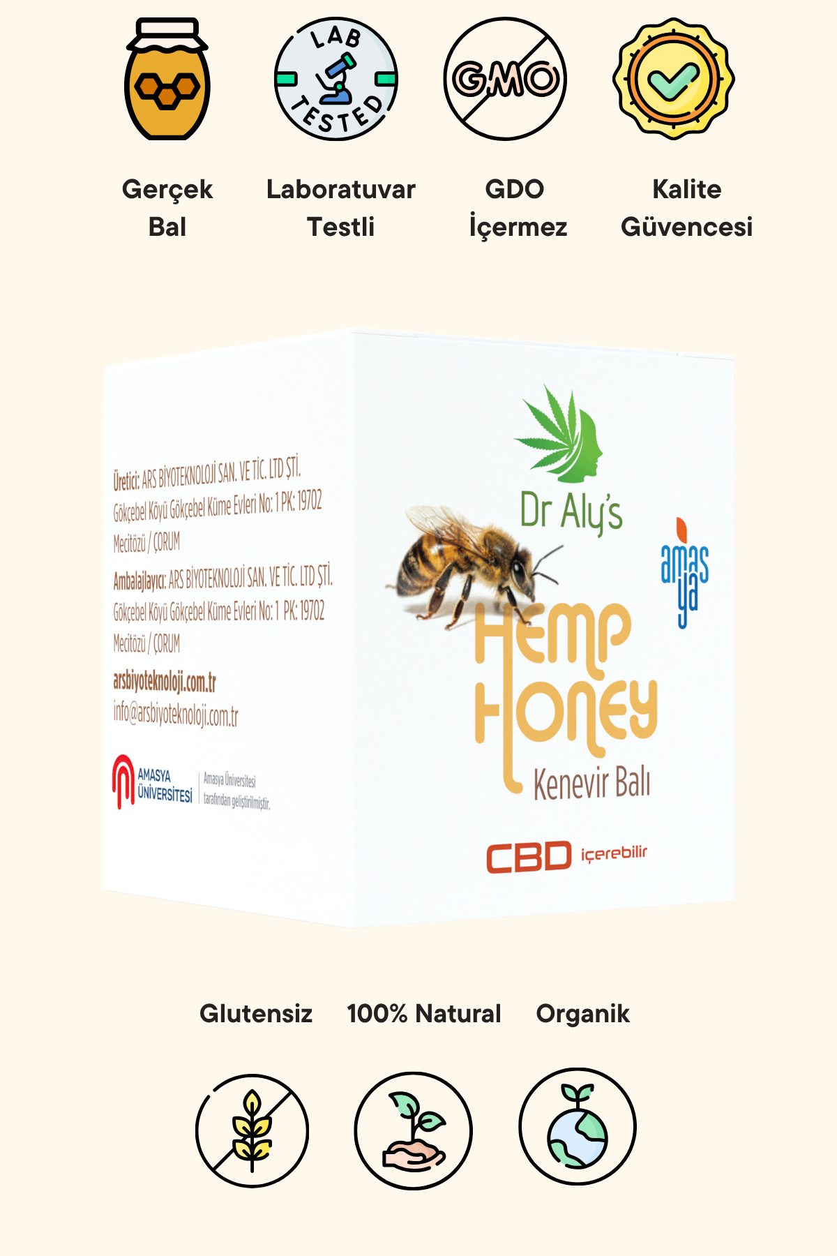 Organik Kenevir Balı 250 gr Uyku Düzenleyici Ağrı Giderici