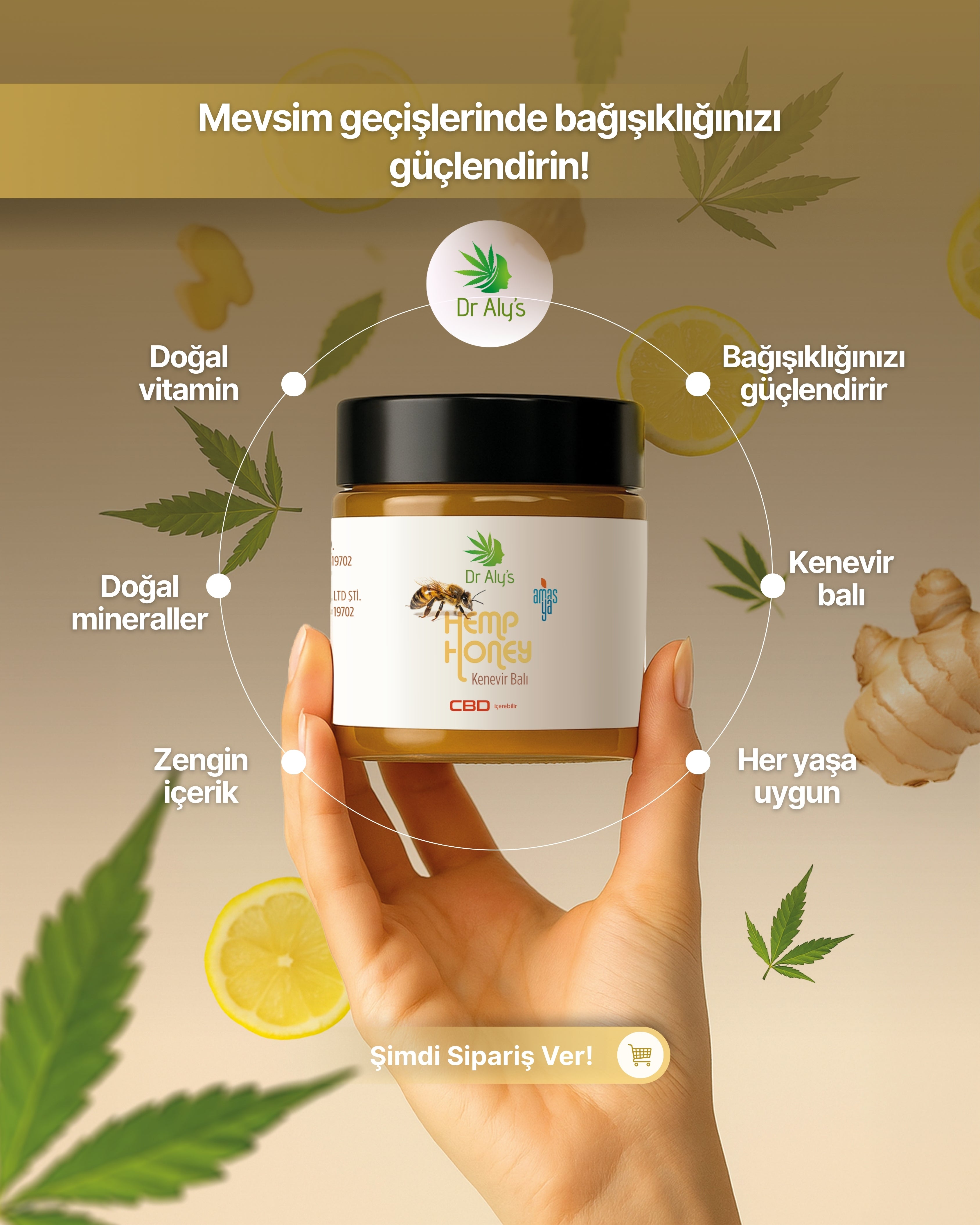 Organik Kenevir Balı 250 gr Uyku Düzenleyici Ağrı Giderici